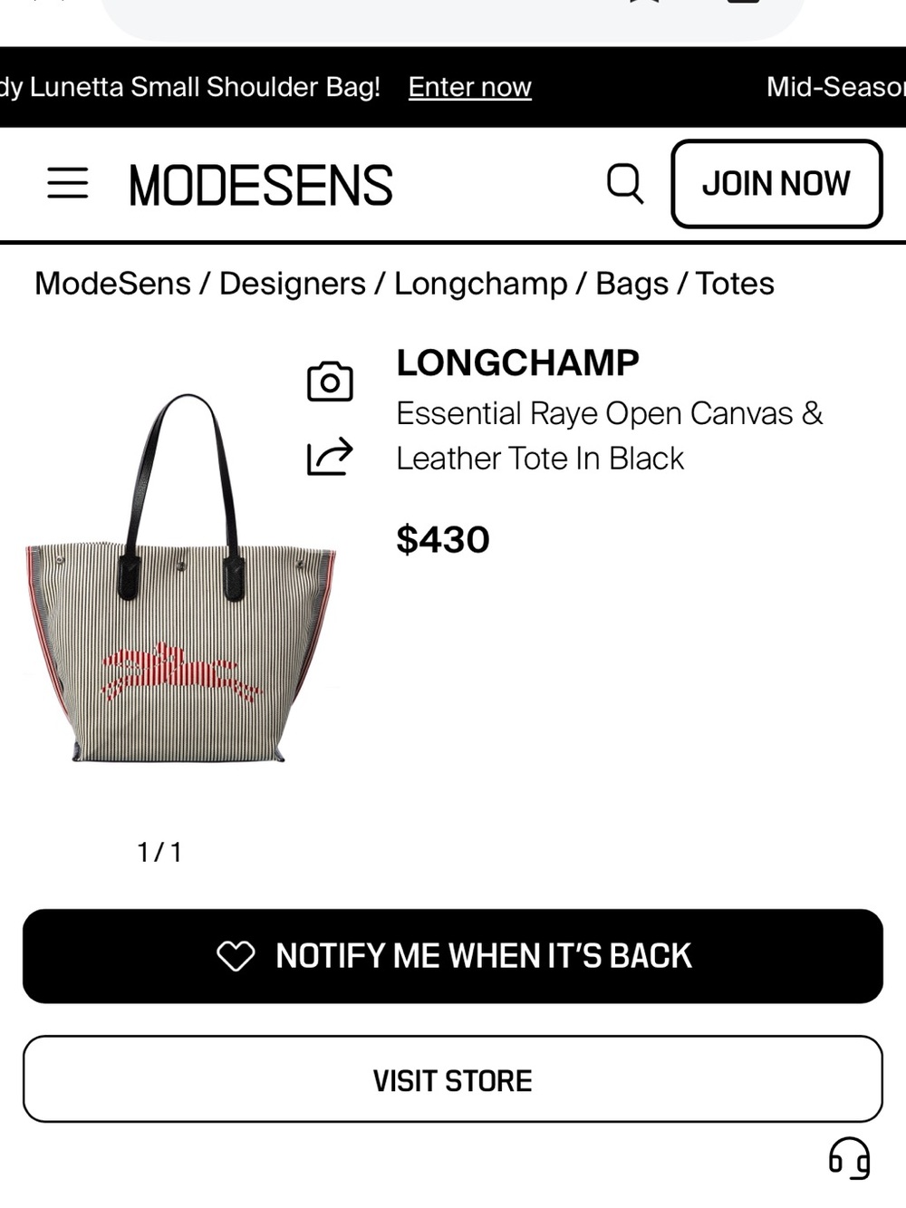 Longchamp Striped Tote - Picture 5 of 5